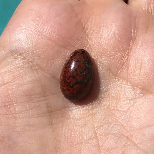 Arizona Red Plume Agate Teardrop - Cabochon Gemstone for Jewelry - Ring, Pendant, Necklace or Bracelet