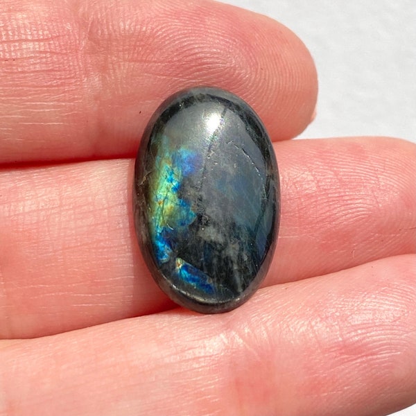 Norway Spectralite Oval 21x14 mm Cabochon Gemstone for Jewelry Makers - Ring, Pendant, Necklace or Bracelet