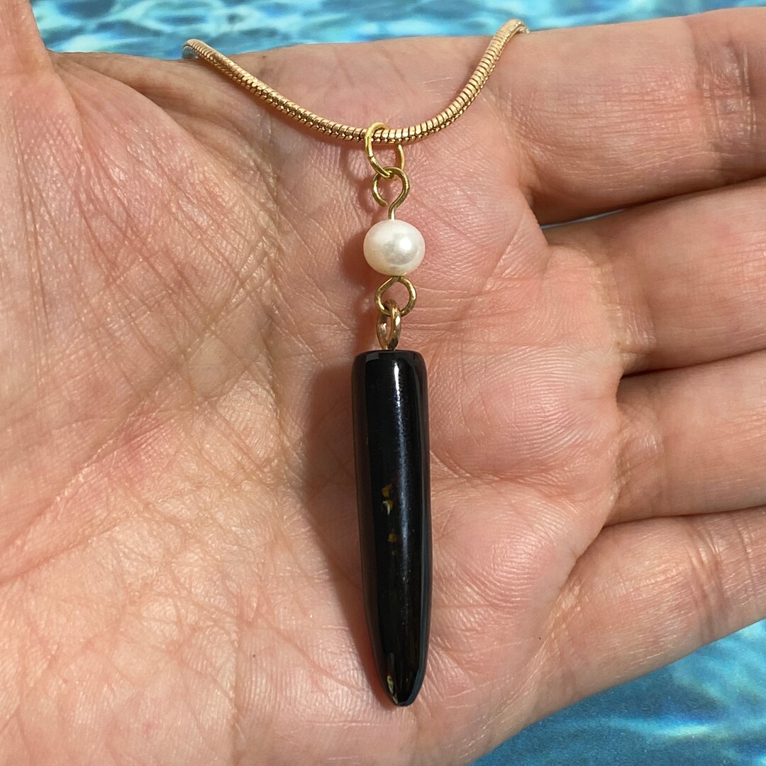 Pearl Florida Black Coral Pendant Necklace 14K Gold Plated Polished Ethically Sourced Coral Handmade Jewelry Design Gem Stone Sea Gem Etsy