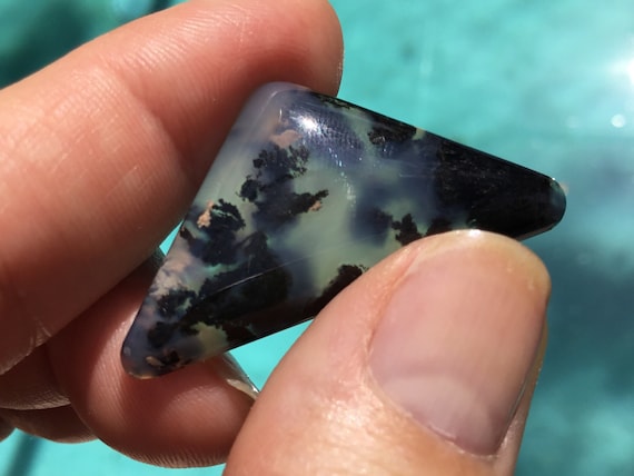 Montana Agate Triangle 38x20mm Cabochon Gemstone for Jewelry Designers - Ring, Pendant, Necklace or Bracelet