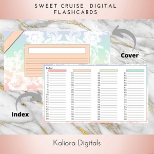 Sweet Cruise Digital Flashcards Index Cards Student Study Materials Instant Download image 1