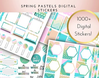Spring Pastels Digital Planner Stickers | Goodnotes File | Individual PNGs | Instant Download