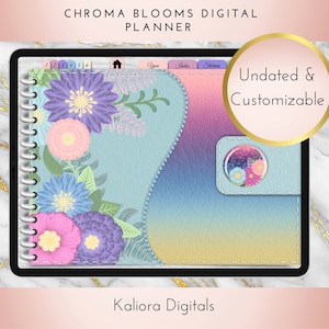 Chroma Blooms Digital Planner | PDF | DIY | Hyperlinked | Undated | Goodnotes | Instant Download