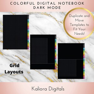 Colorful Digital Notebook Dark Mode PDF Goodnotes Xodo Instant Download image 8