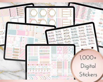 Macaron Digital Planner Stickers | Individual PNGs | Goodnotes File | Instant Download