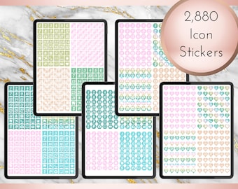 Spring Pastels Digital Icon Stickers | Goodnotes Collection | Individual PNGs | Instant Download