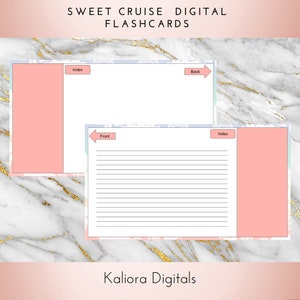Sweet Cruise Digital Flashcards Index Cards Student Study Materials Instant Download image 2