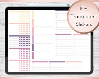 Tropical Sunset Planner Builder Digital Stickers | Goodnotes | Individual PNGs