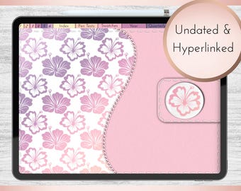 Tropical Sunset Ringless Digital Landscape Planner | PDF | Hyperlinked | Undated | Instant Download