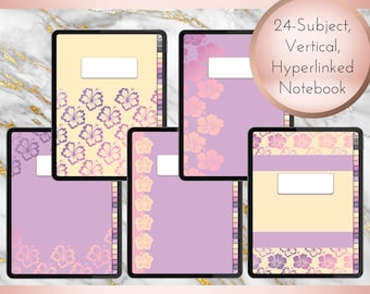 Tropical Sunset 24-Subject Digital Notebook | PDF | Instant Download