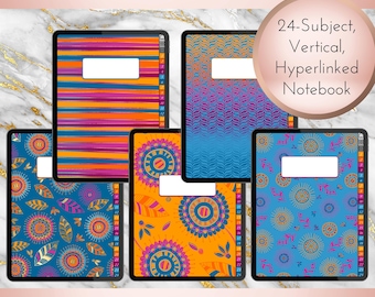 Boho Nights 24-Subject Digital Notebook | PDF | Instant Download