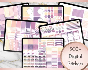 Tropical Sunset Basic Digital Planner Stickers | Individual PNGs| Goodnotes | Instant Download