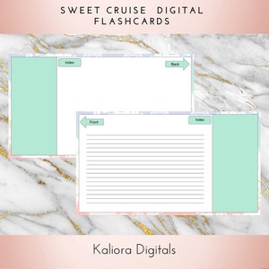 Sweet Cruise Digital Flashcards Index Cards Student Study Materials Instant Download image 5
