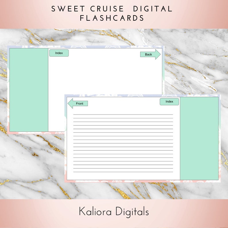 Sweet Cruise Digital Flashcards Index Cards Student Study Materials Instant Download image 5