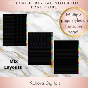 Colorful Digital Notebook Dark Mode PDF Goodnotes Xodo Instant Download image 10