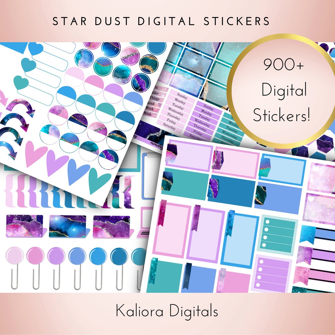 Stardust Sticker Format Star Dust Digital Planner Stickers | Individual Pngs | Instant Download ...
