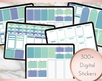 Cool Pastels Digital Planner Widgets | Individual PNGs| Goodnotes File | Instant Download