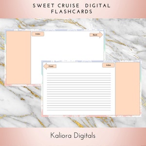 Sweet Cruise Digital Flashcards Index Cards Student Study Materials Instant Download image 3