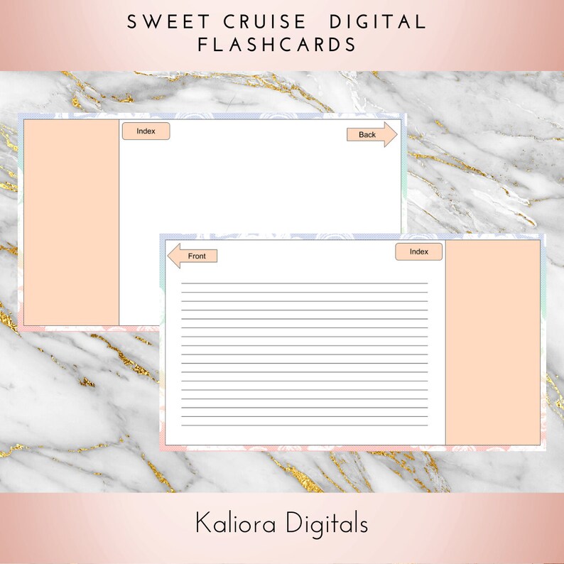 Sweet Cruise Digital Flashcards Index Cards Student Study Materials Instant Download image 3