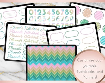 Spring Pastels Custom Cover Kit | Individual PNGs| Goodnotes File | PDF | Instant Download