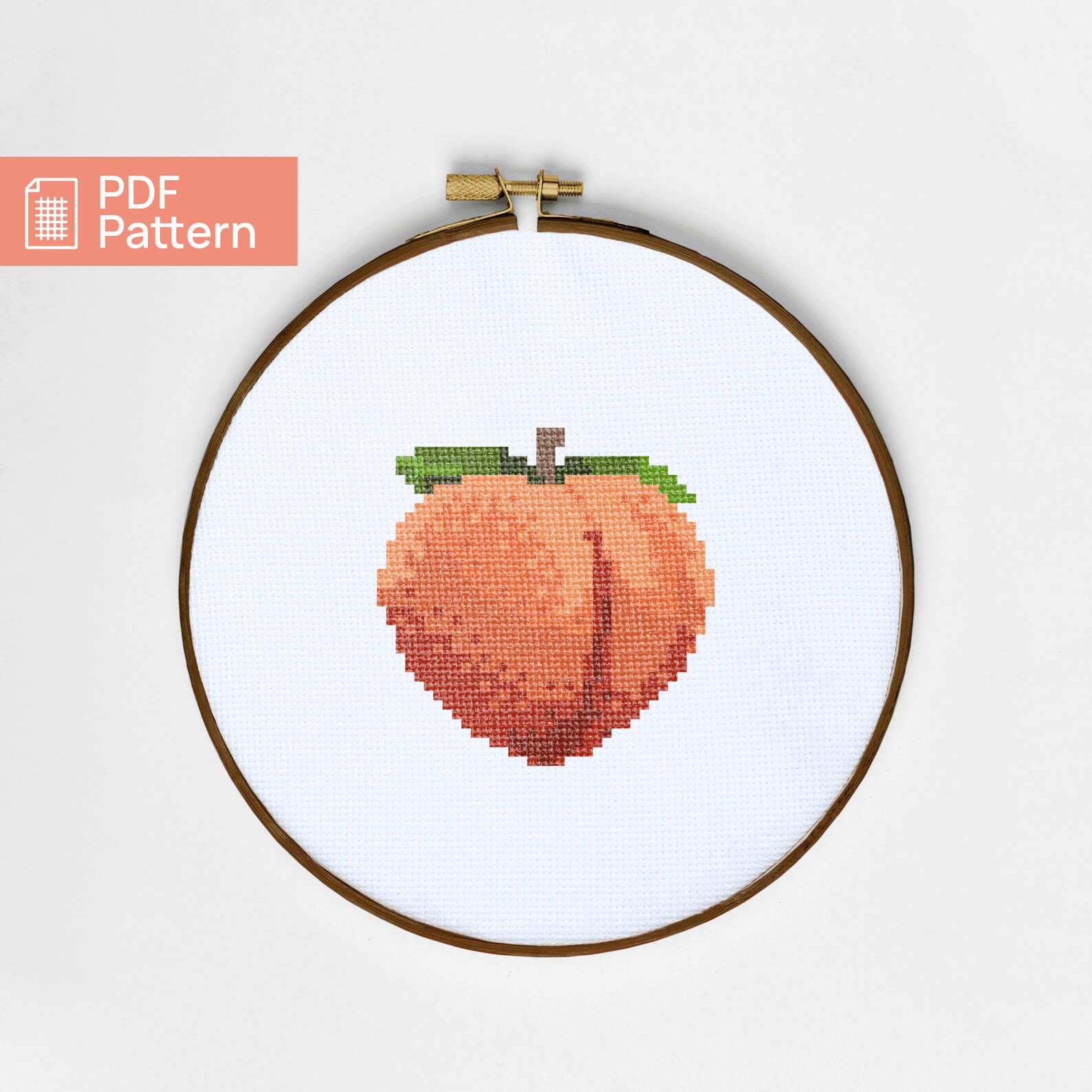 Emoji Peach Cross Stitch Pattern PDF Digital Product Funny Etsy