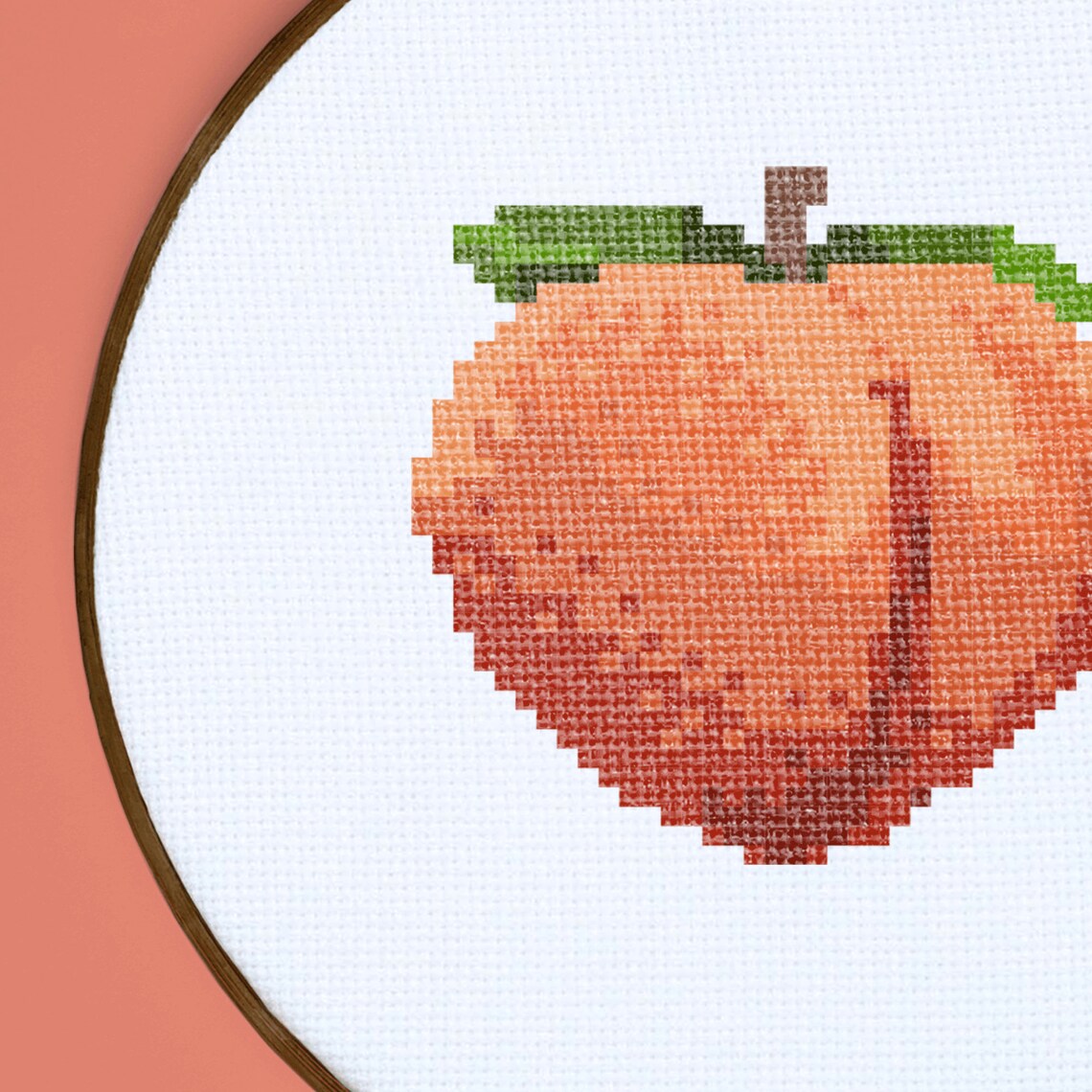 Emoji Peach Cross Stitch Pattern PDF Digital Product Funny Etsy
