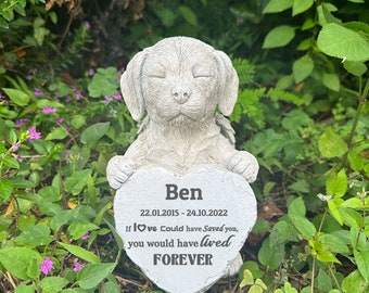 Personalized Dog Memorial Stone, Sympathy Gift, Paw Print Garden Marker