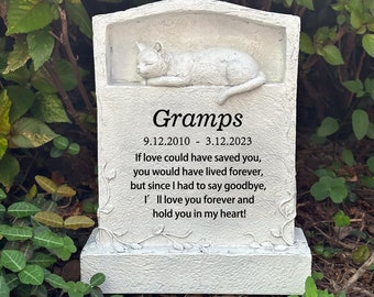 Personalized Cat Memorial Stone, Garden Grave Marker