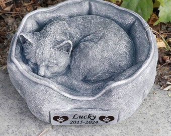 Personalized Cat Memorial Stone, Engraved Garden Marker