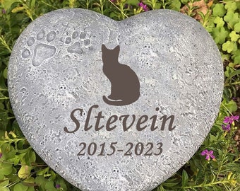 Pet Memorial Stone, Heart-Shaped Grave Marker, Loss of Pet Gift