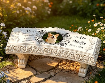 Custom Photo Pet Memorial Bench Sympathy Gift For Loss Of Beloved Pet Dog Cat