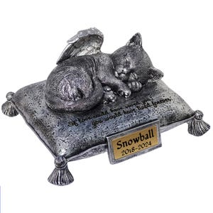 Personalized Cat Memorial Stone,  Cat Sleep on Pillow Memorial Headstone, Cat Grave Markers Tombstons Loss of Cat Gifts Garden Stone