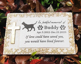Personalized Pet Memorial Stone, Dog Cat Grave Marker, Loss Pet Gift