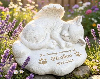 Personalized Cat Memorial Stone, Waterproof Garden Grave Marker