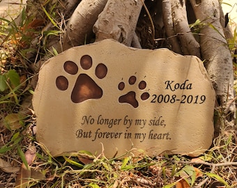 Personalized Pet Memorial Stone, Paw Print Garden Stone, Dog Loss Gift