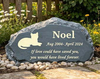 Custom Engraved Pet Memorial Stone Personalized Cat Dog Grave Marker Garden Loss Remembrance Keepsake