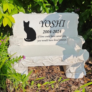 Personalized Pet Memorial Stone, Bench Memorial Stone Dog Memorial Stone Cat Memorial Stone by Waterproof Resin, Pet Loss Gift