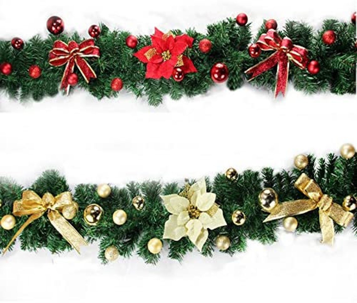 Weihnachten Girlande Dekorationen 27 M Kamine Treppe Dekor Etsy