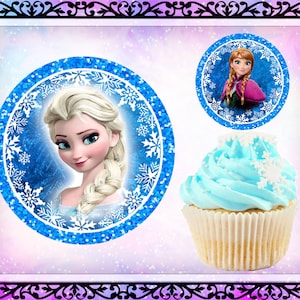 20 Frozen Cupcake Toppers, Frozen Birthday, Frozen Party, Frozen Cupcake Picks, Elsa Anna