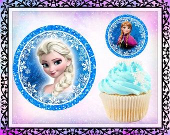 20 Frost-muffinsdekorationer, Frost-födelsedag, Frost-fest, Frost-muffinsval, Elsa Anna