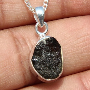 Natural Moldavite Silver Pendant, Green Moldavite Silver Pendant, 925 Sterling Silver, Certified Moldavite From Czech Republic Pendant