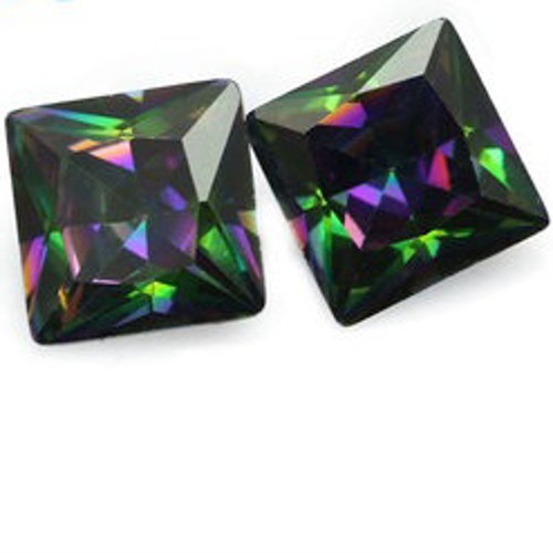 Natural Mystic shops quartz Cut Gemstones Square Shape Faceted Cut Jewelry Making Mystic quartz Size 5mm to 6mm