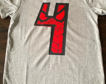 Spider-Man-themed birthday tee