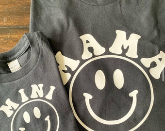 Smiley Mama & Mini shirts; matching shirts for mom and mini