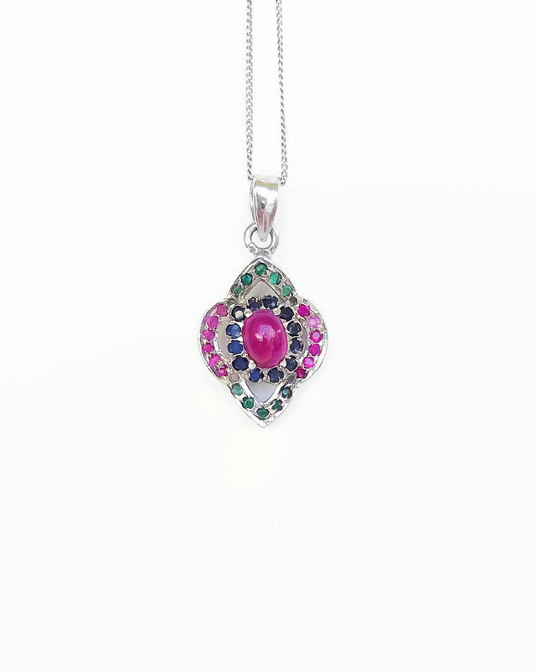 Jeweloporium Collana Boho Pietra Naturale: Howlite Bianca, Argento 925, Fatto A Mano