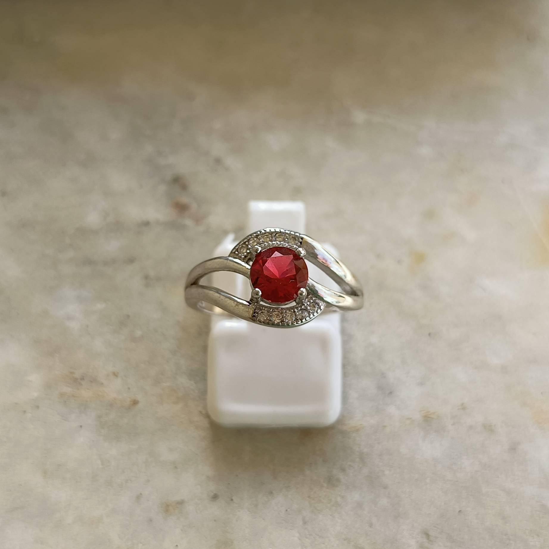 Sterling Silver Cubic Zirconia Modern Dainty Ring for Her, Anniversary ...