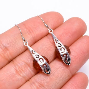 carnelian designer gemma piccola argento sterling penzoloni e orecchini a goccia per lei, orecchini per la mamma