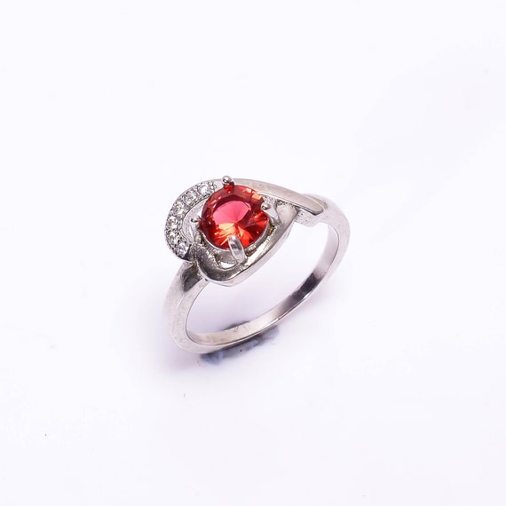 Personalized Sterling Silver Heart Birthstone Ring - Custom CZ Gemstone Promise/Proposal Ring For Her
