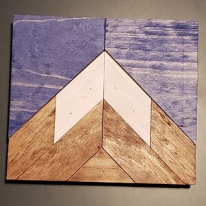 Geometric Wood Mountain Art