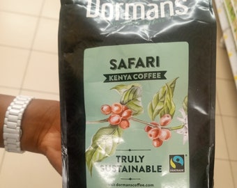 375 Gram Dorman's "Safari" 100% Natural Truly Sustainable Coffee Beans Kenya Kahawa Medium Roast Africa Ready To Use Restaurant Hotel Dining